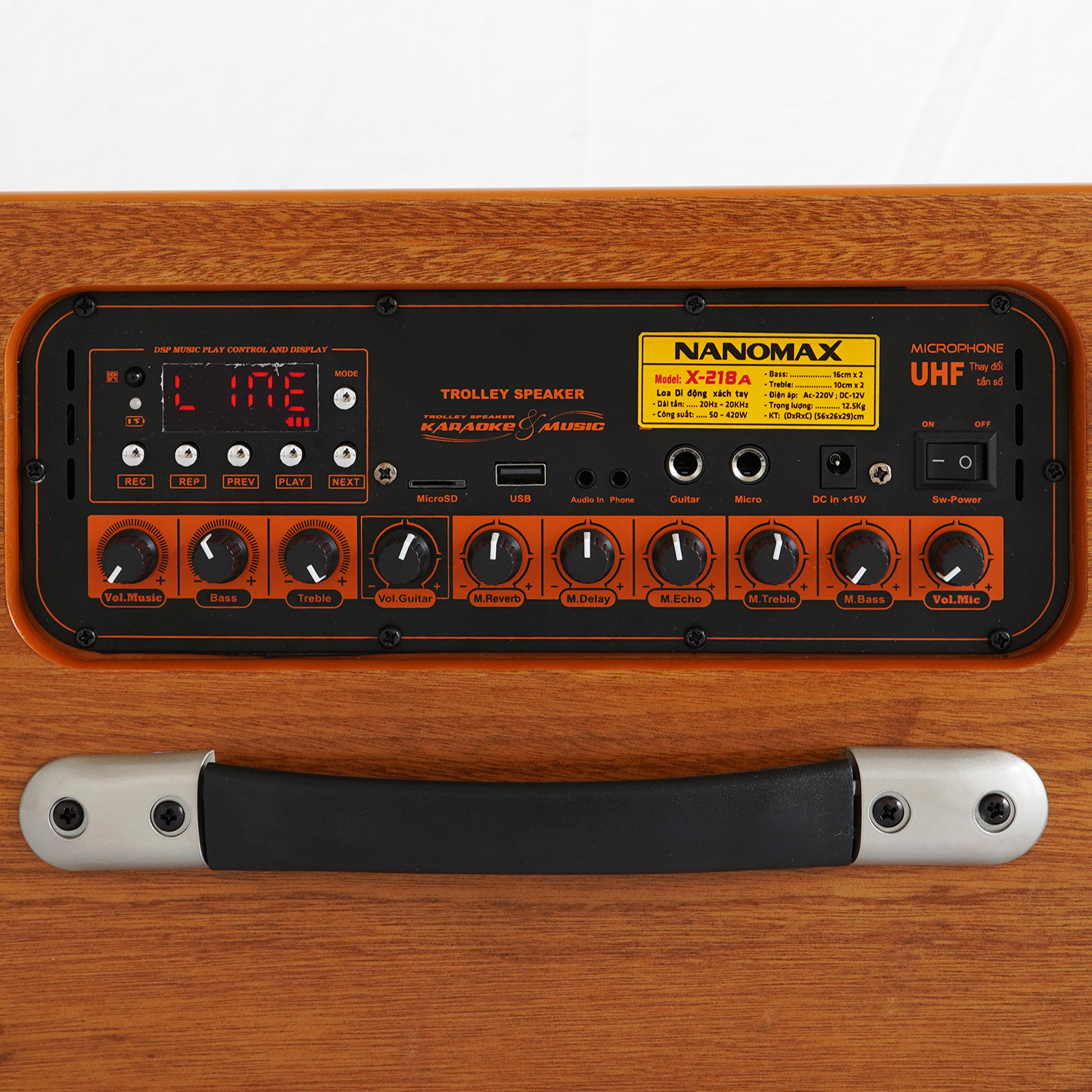 Loa Kéo Karaoke Xách Tay Nanomax X-210A Bass Đôi 16cm Công Suất 420w Hàng Chính Hãng