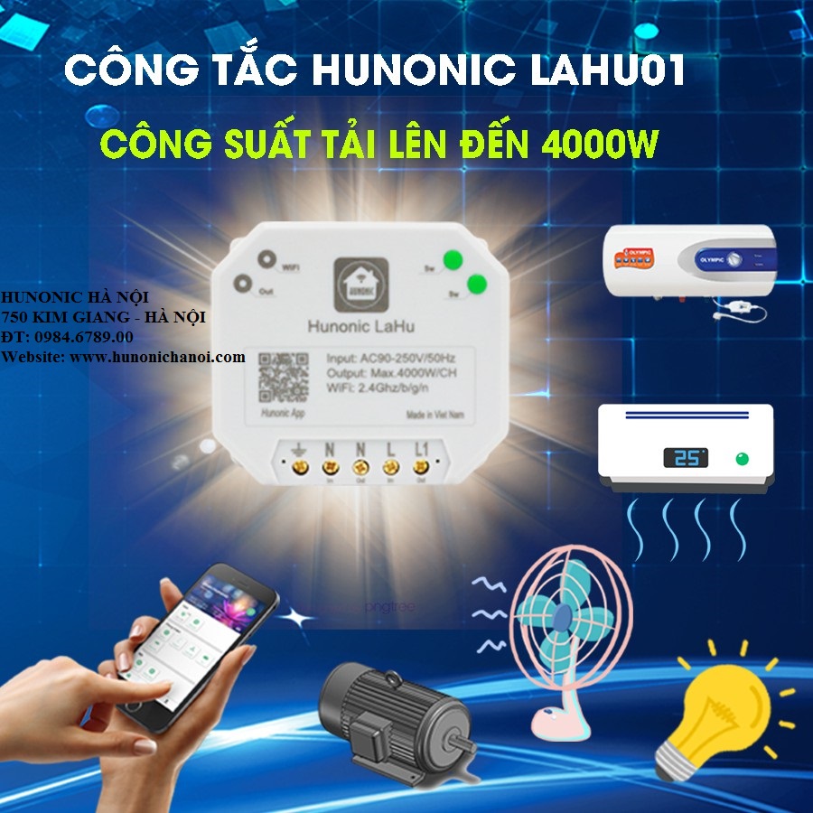 Công tắc Wifi Lahu 4 kênh Việt Nam