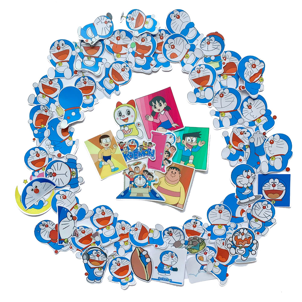 Bộ 50 Sticker Doraemon Tặng Kèm 5 Hình Nhóm Bạn Nobita Shizuka Suneo Gian Hình Dán Chủ Đề Máy Dễ Thương Cute Chống Nước Decal Chất Lượng Cao Trang Trí Va Ly Du Lịch Xe Đạp Xe Máy Xe Điện Motor Laptop Nón Bảo Hiểm Máy Tính Học Sinh Tủ Quần Áo