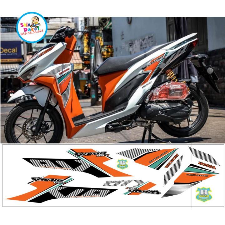 Tem rời vario 150 trắng cam bình decal