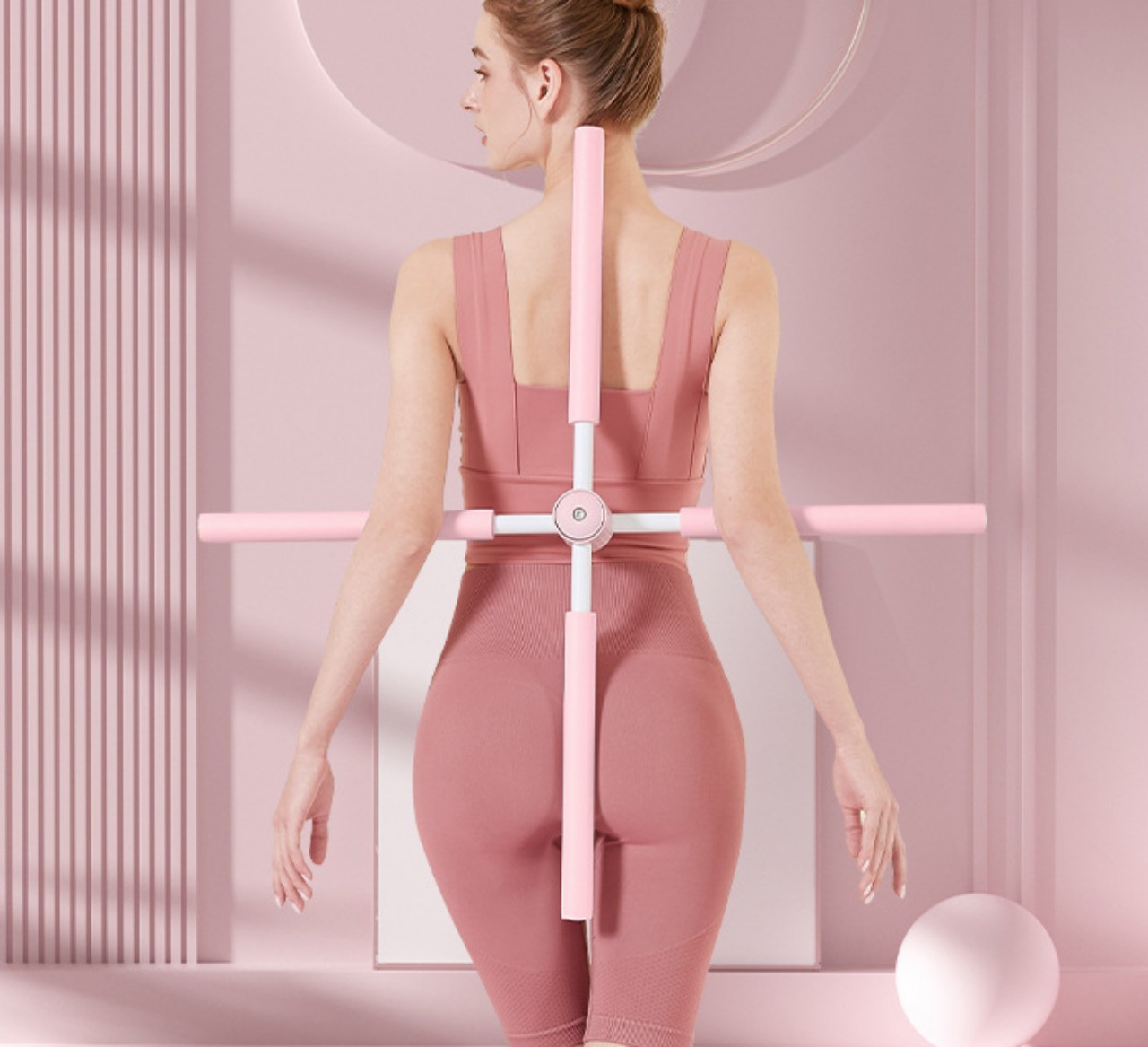 Gậy Tập Gym Yoga Chỉnh Hình 2 Thanh Xếp
