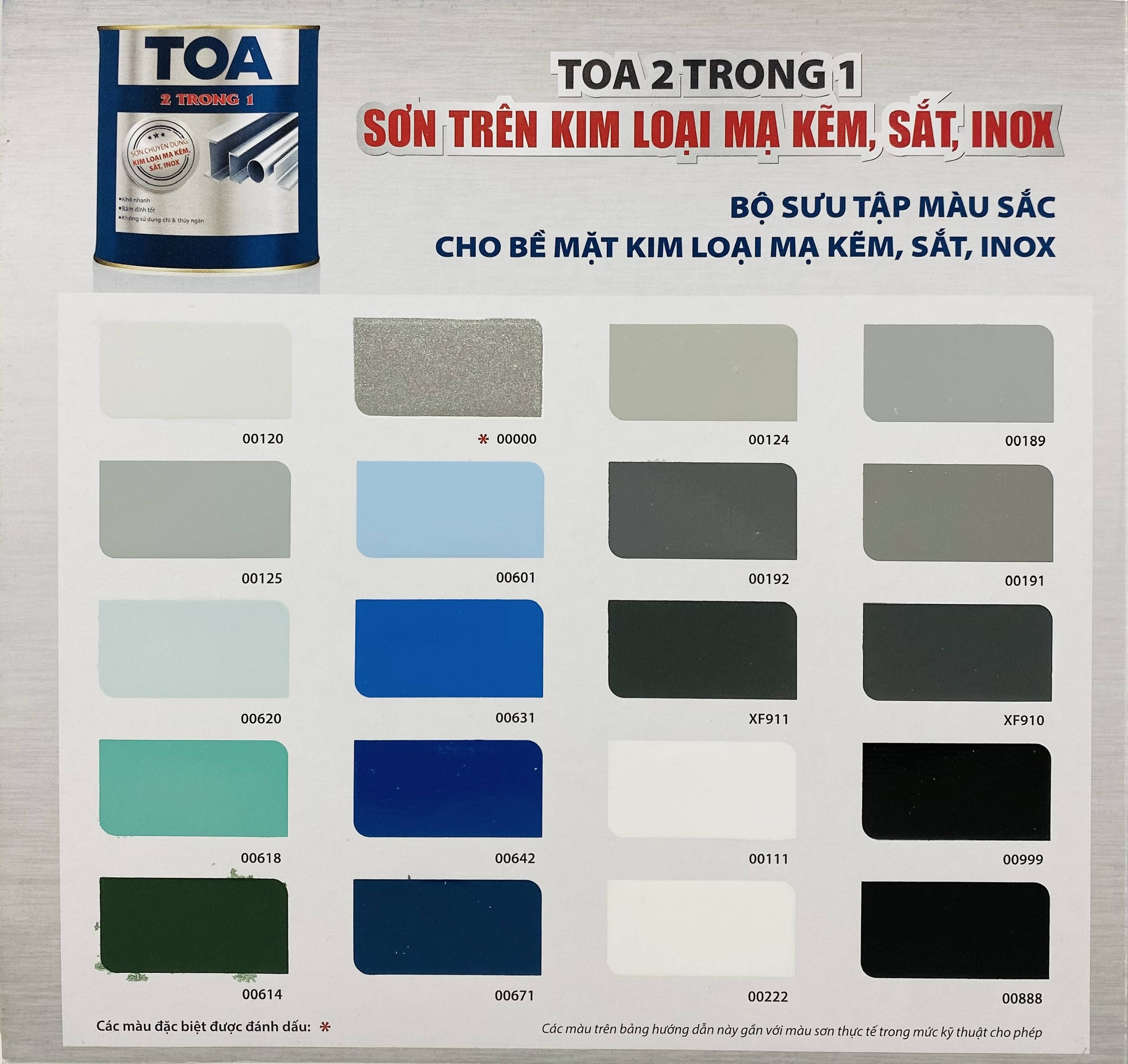 Sơn sắt mạ kẽm Toa 2 trong 1 màu xám 191 _ 800G