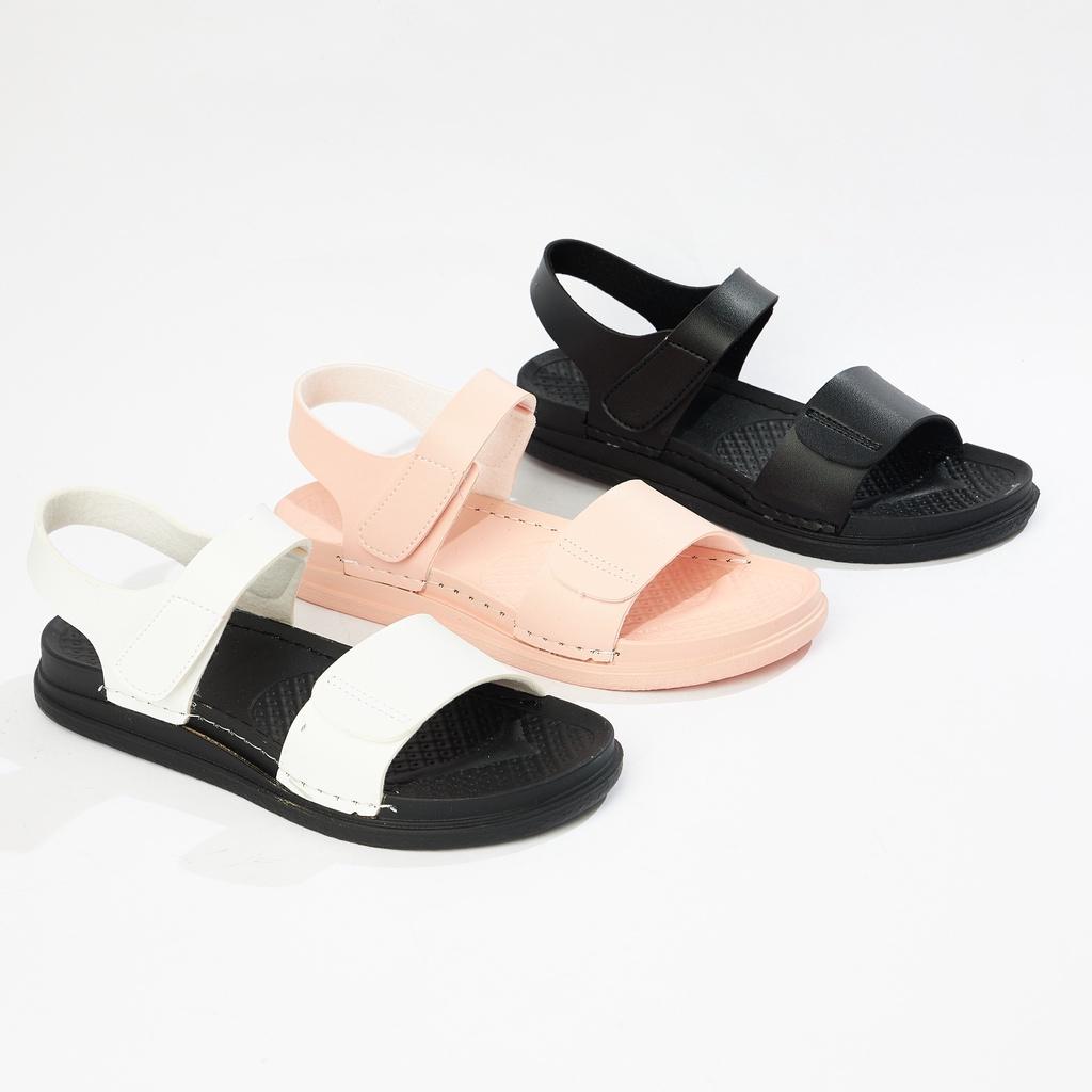 Giày sandal nữ MWC 2973 - Giày Sandal Quai Ngang Bản To Quai Dán Cách Điệu Thời Trang