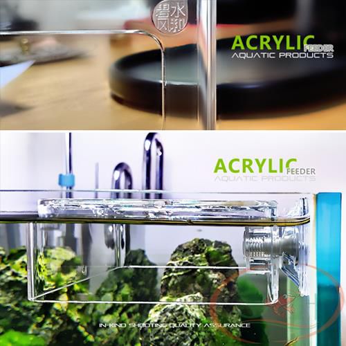Khay acrylic hít giữ thức ăn nổi vòng cho cá tép ăn bể thủy sinh
