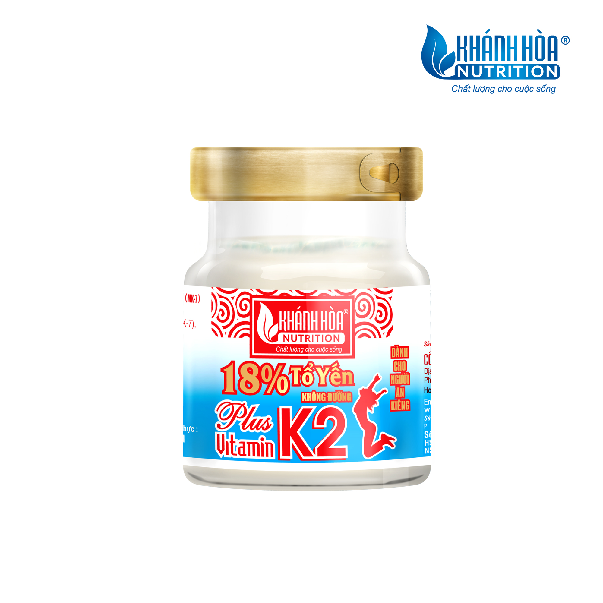 Tổ Yến 18% Không Đường Bổ Sung Vitamin K2 Dành Cho Người Ăn Kiêng Khánh Hòa Nutrition – Lọ 70ml