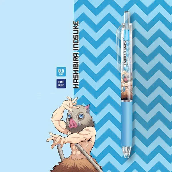 Bút Gel Quick Dry 0.5 mm - Thanh Gươm Diệt Quỷ - Thiên Long GEL-057/DS - Mực Xanh - Agatsuma Zenitsu - Hashibira Inosuke