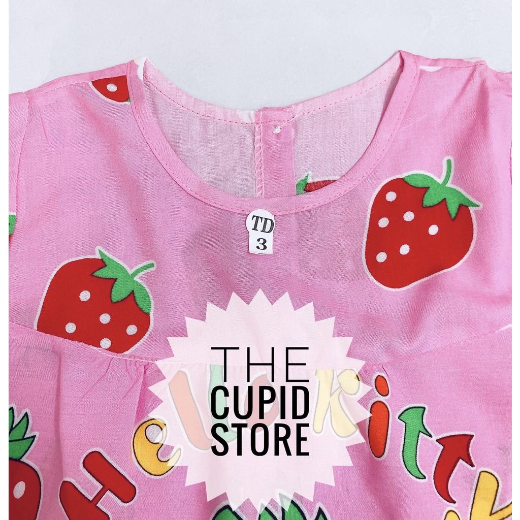 Đồ bộ chất liệu tole lanh 2 da loại 1 cho bé gái từ 7-10 kg - The Cupid Store