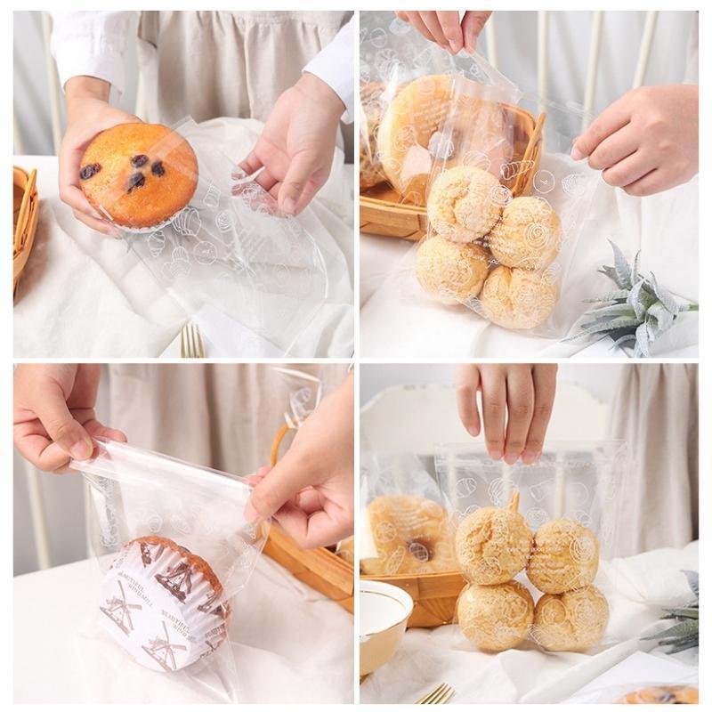 Túi Bánh Bánh Mì Sandwich Lát Cookies Quy Bánh Ngọt Trong Suốt Dán Ni Lông In Hình Họa Tiết