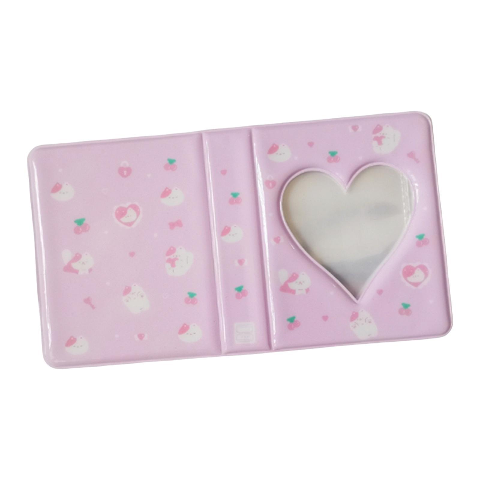 3 inch Mini Photo Album Photocard Holder Photocard Sleeves, Business Card Holder Love heart Photocard Holder Book for Card Collectiors