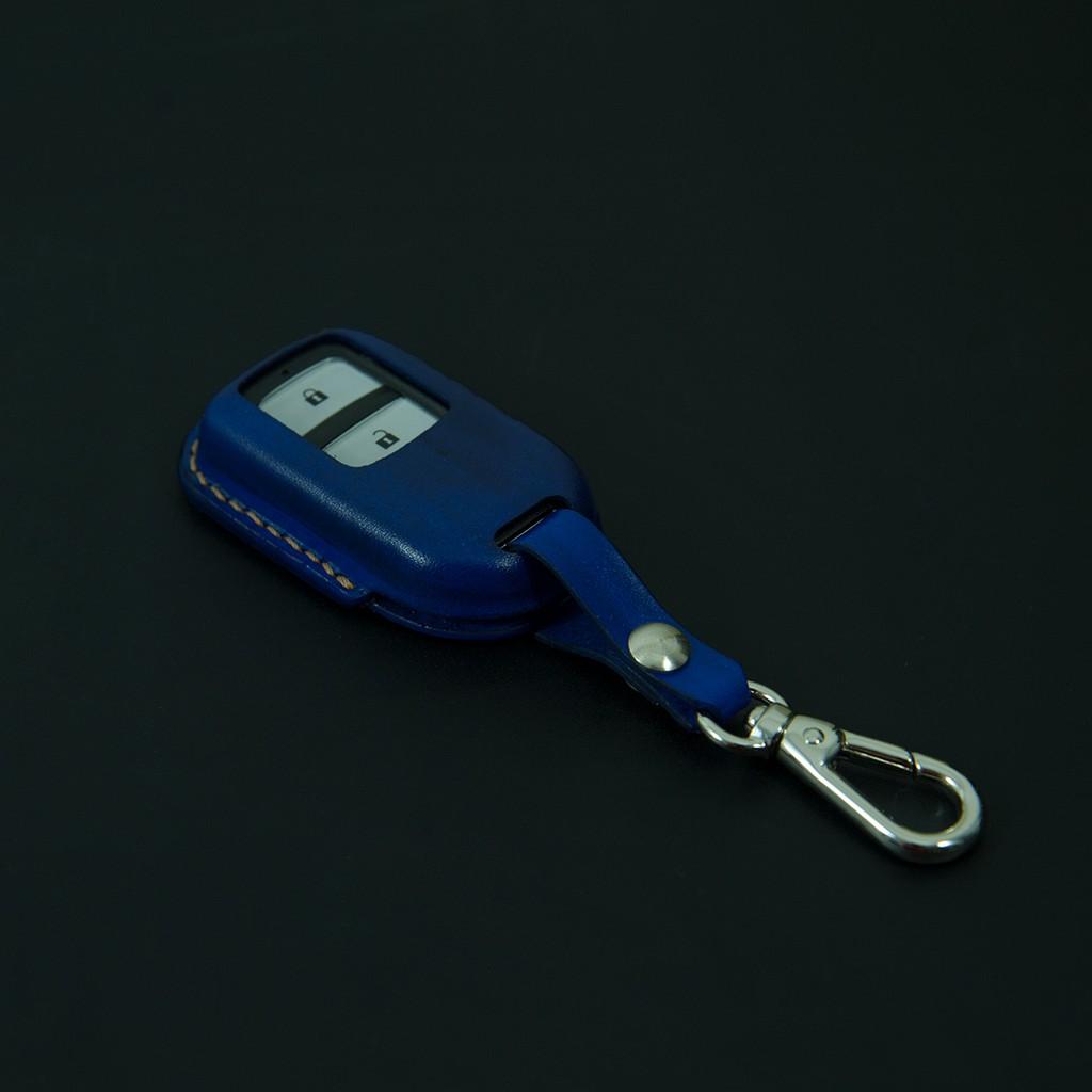 BAO DA CHÌA KHÓA CAO CẤP CHO XE CRV, BAO DA CHÌA KHÓA MÀU BLUE, ĐỒ DA THỦ CÔNG