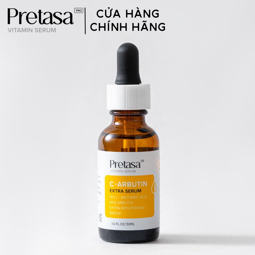 Serum dưỡng trắng sáng da PRETASA Vitamin C + Arbutin Brightening Serum 30ml