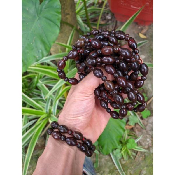 Vòng tay gỗ nữ thời trang hạt xoan 10 ly - Trắc màu đen nhiều kiểu dáng mới