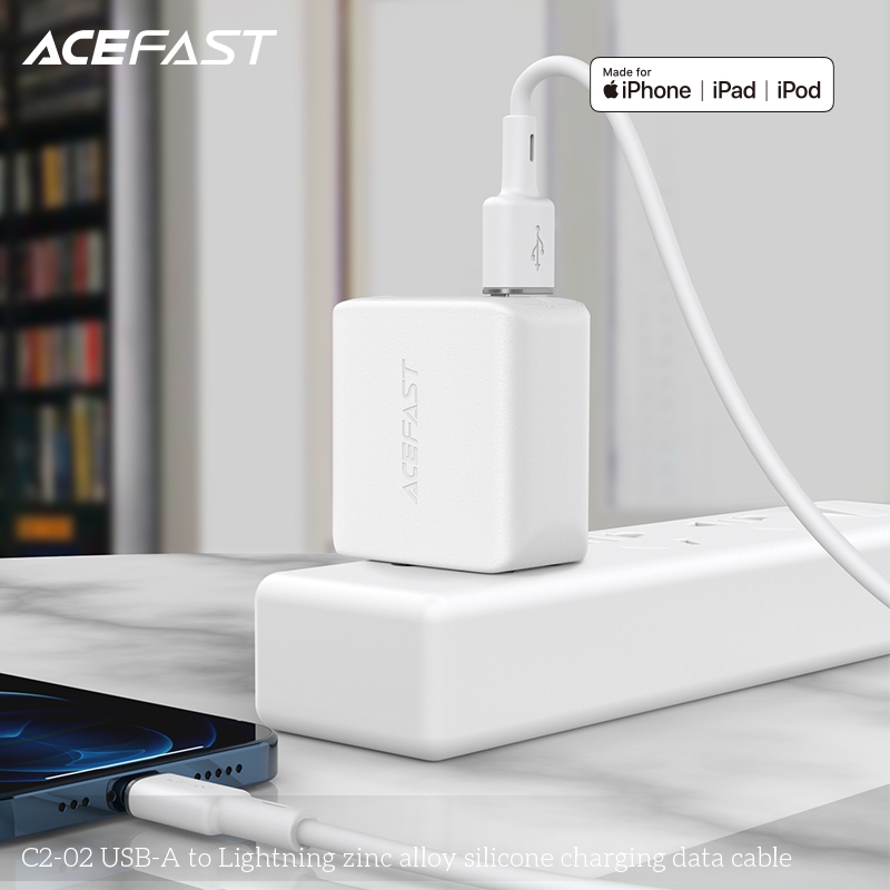 Cáp Acefast USB-A to Light.ning MFI (1.2m) - C2-02 Hàng chính hãng Acefast