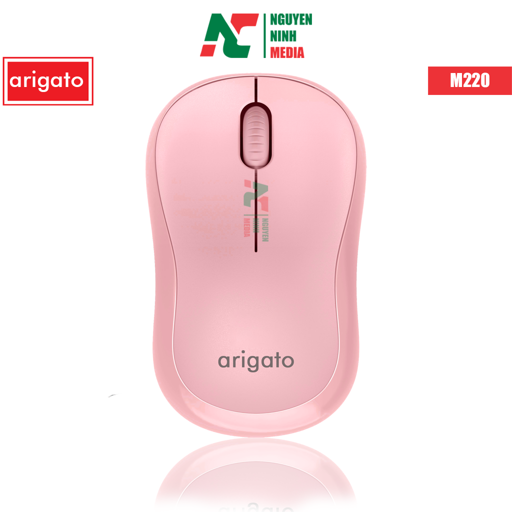 Chuột Không Dây Không Ồn Arigato M220 Pink (Màu Hồng) - Hàng Nhập Khẩu