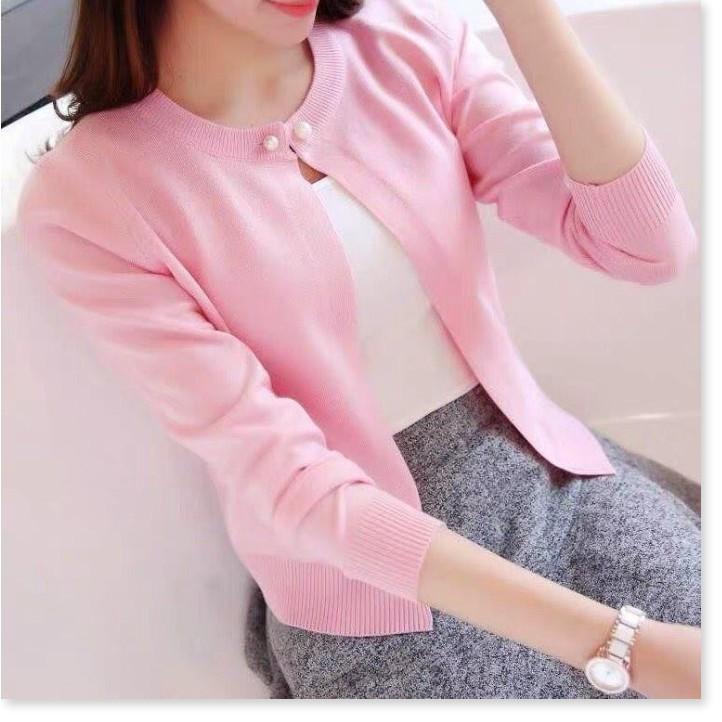 Áo Khoác Len Cardigan cúc ngọc