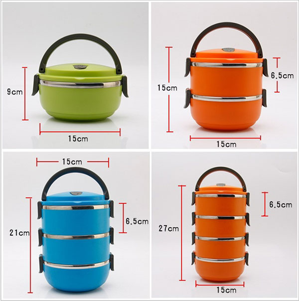 Hộp Đựng Cơm Thực Phẩm 2 Tầng 2 Lớp Có Quai Xách
