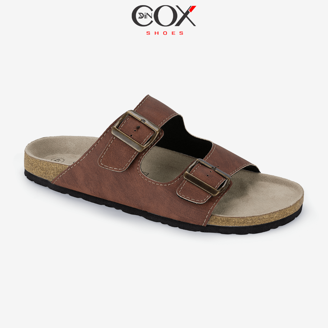 Dép Đế Trấu Nam 2 Khóa Brown DC01 Dincox