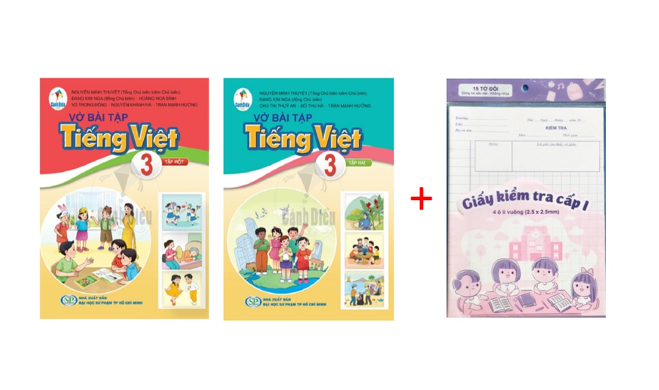 Sách - Vở Bài Tập Tiếng Việt lớp 3 tập 1 + tập giấy kiểm tra cấp 1