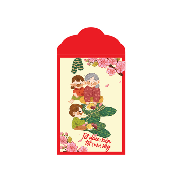 Combo 50 cái bao lì xì nhỏ + tặng 20 thẻ treo cành mai/đào -BLX01