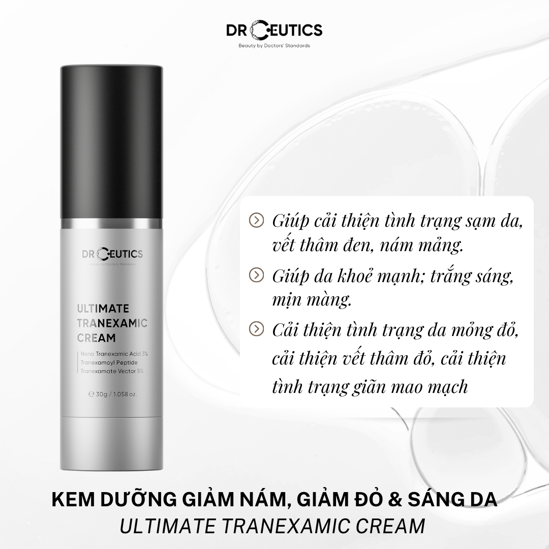 DRCEUTICS Kem Dưỡng Giảm Nám, Giảm Đỏ Và Làm Sáng Da Ultimate Tranexamic Cream (30g)