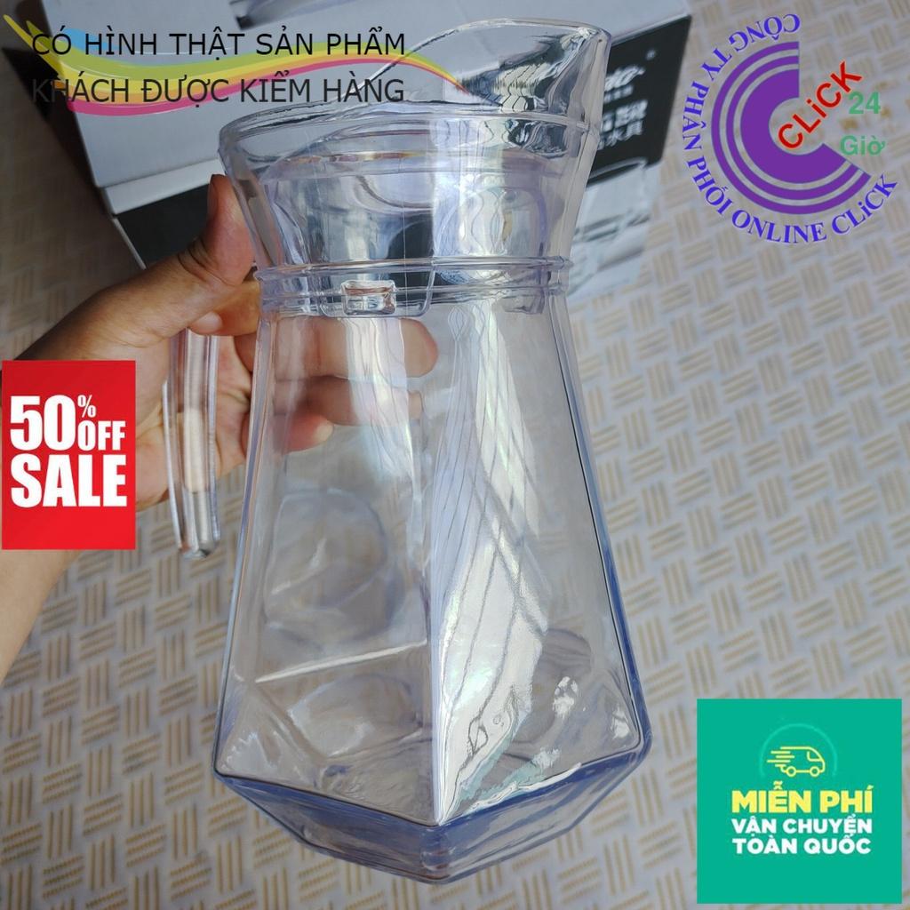 Bộ Bình và 6 Cốc Thủy Tinh AGLAIA Cao Cấp Chịu Nhiệt - Hàng Cao Cấp