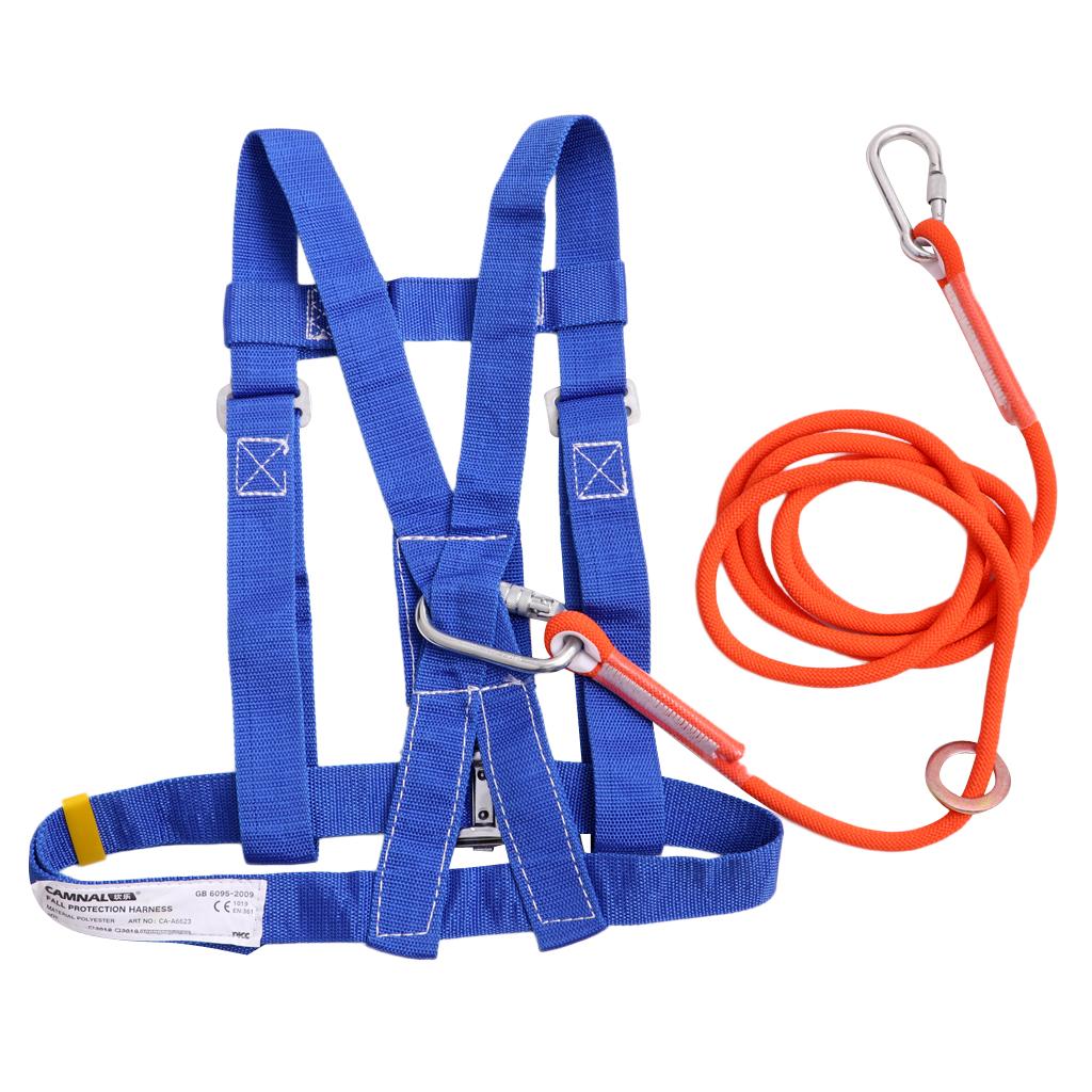 Rock Climbing Half Body Fall Protection Safety Harness Belt Lanyard 1.6m S