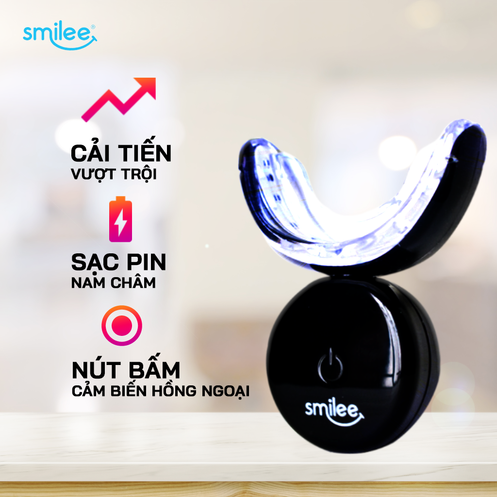 Smilee Extra máy tẩy trắng răng nhanh, không ê buốt, an toàn cho sức khoẻ, phù hợp với mọi loại răng, hàng nhập khẩu USA