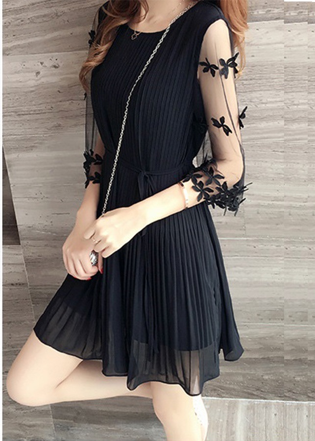Đầm nữ 2 lớp phối ren da36