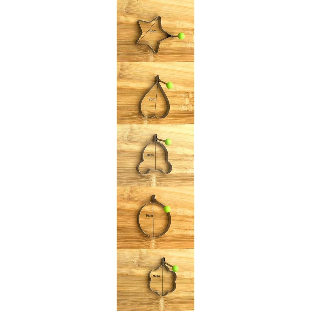 Bộ 5 khuôn inox chiên trứng, làm bánh tạo hình