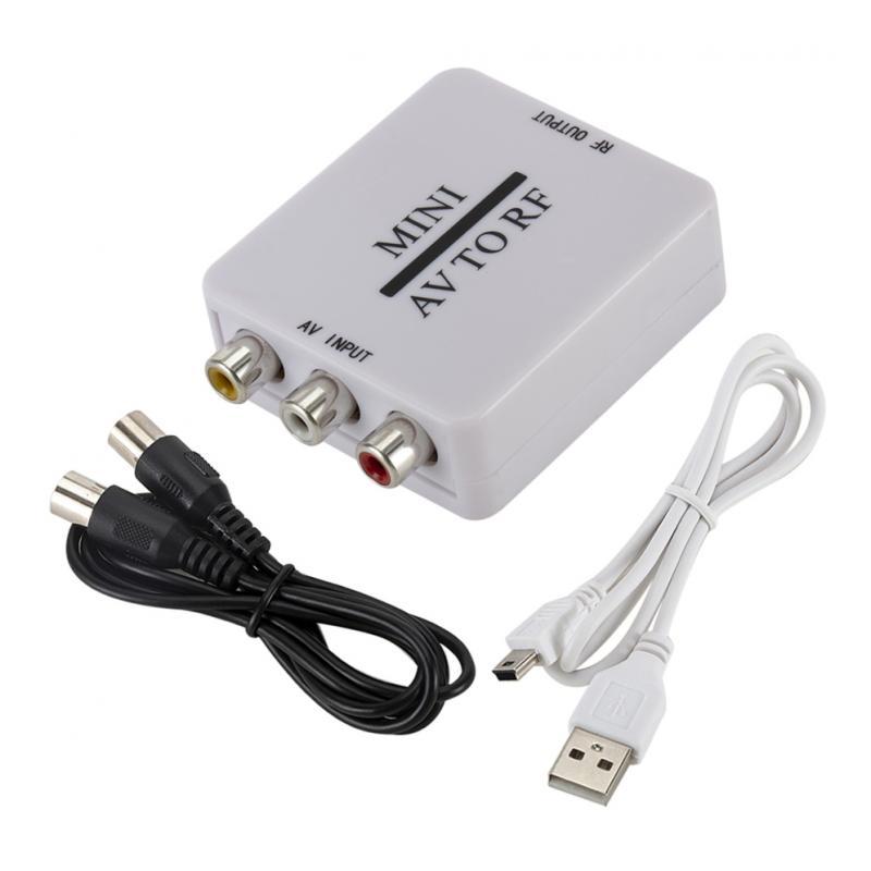 Portable 2 Pcs AV to RF Converter Box TV Station-selector 67.25Mhz 61.25Mhz