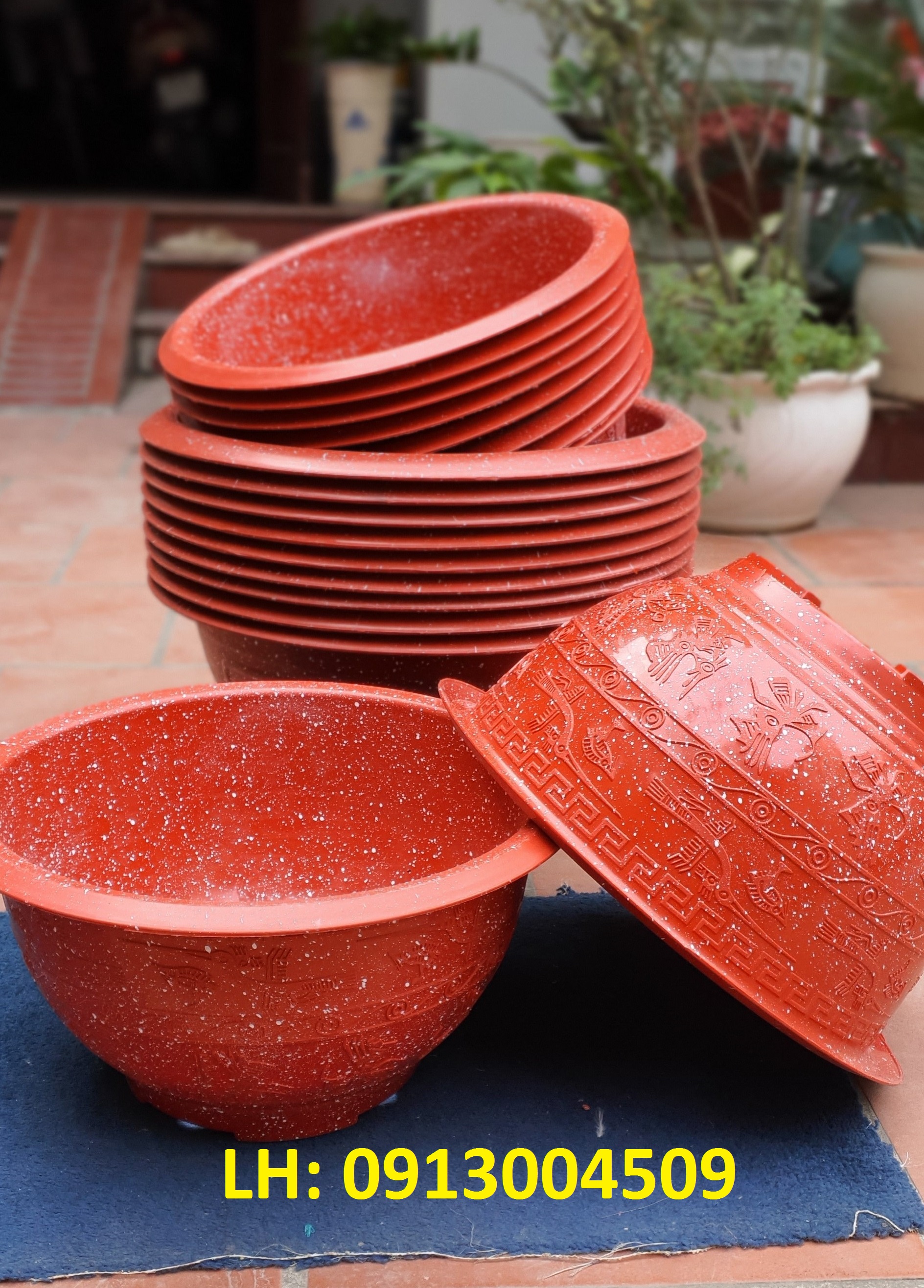 Chậu nhựa tròn T78 hoa văn đa dạng