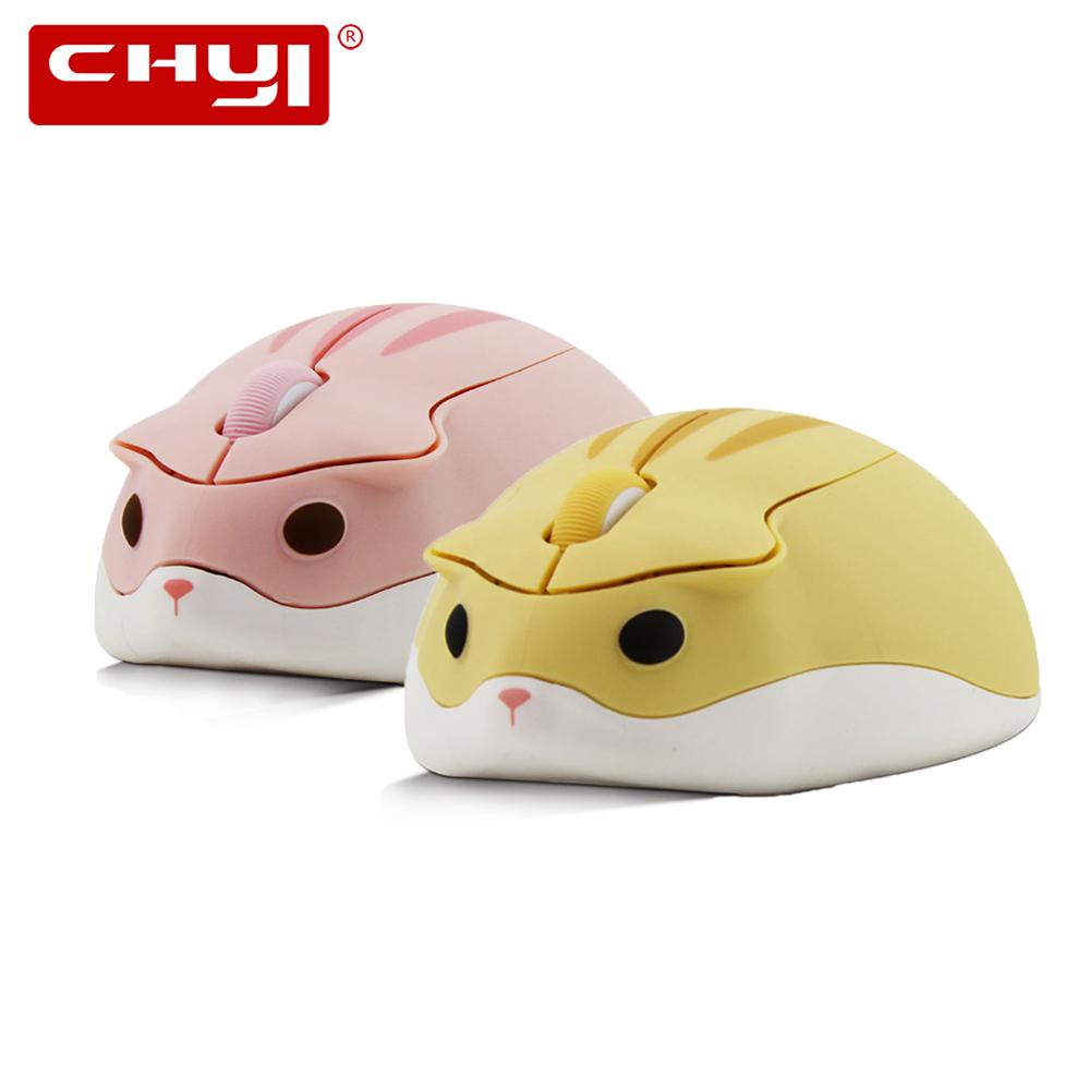 CHYI Hoạt Hình Dễ Thương Màu Hồng Không Dây Chuột Quang Máy Tính Cổng USB Mini Chuột 1600DPI Chuột Hamster Thiết Kế Nhỏ Tay Chuột Cho Bé Gái laptop