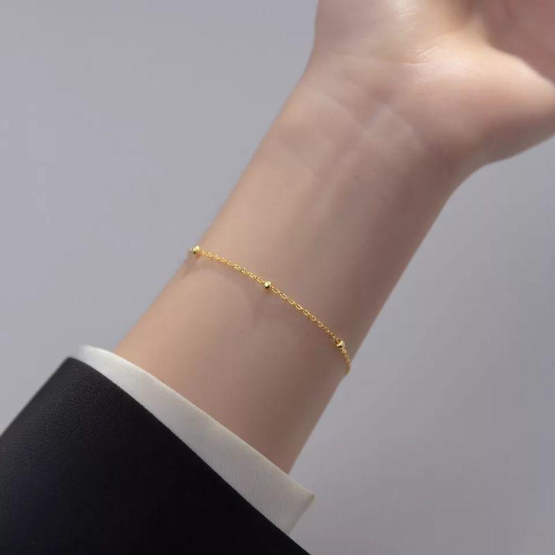 Lắc tay lắc chân inox kiểu bi cách điệu không đen, không gỉ sét