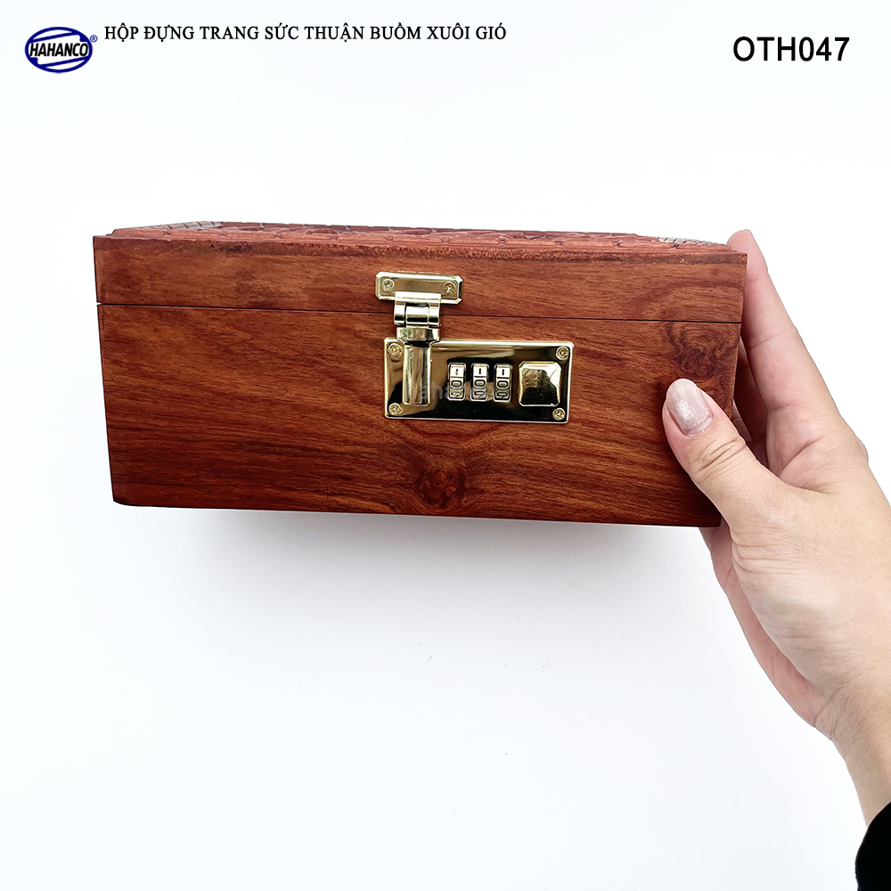 Hộp Đựng Trang Sức Thuận Buồm Xuôi Gió Bằng Gỗ Hương Có Mã Số An Toàn - OTH047