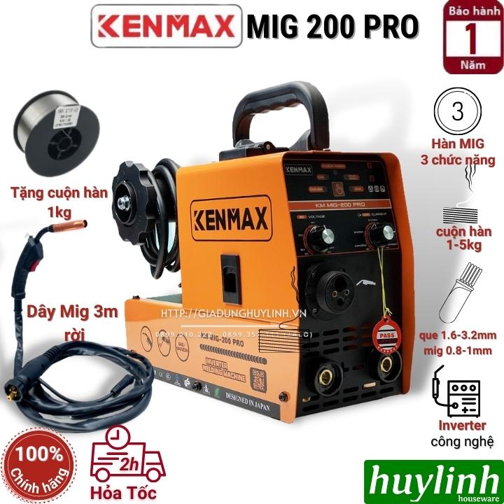Máy hàn 3 chức năng Kenmax MIG 200 PRO - Tặng cuộn dây 1kg [hàn cuộn 1 - 5 kg] - Hàng chính hãng