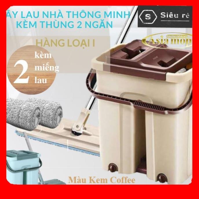 BỘ LAU NHÀ 2 NGĂN TỰ VẮT MYSUTA ( SIZE LỚN 35 x 23 x 39 cm ) TẶNG Kèm 2 miếng lau (PD155199)