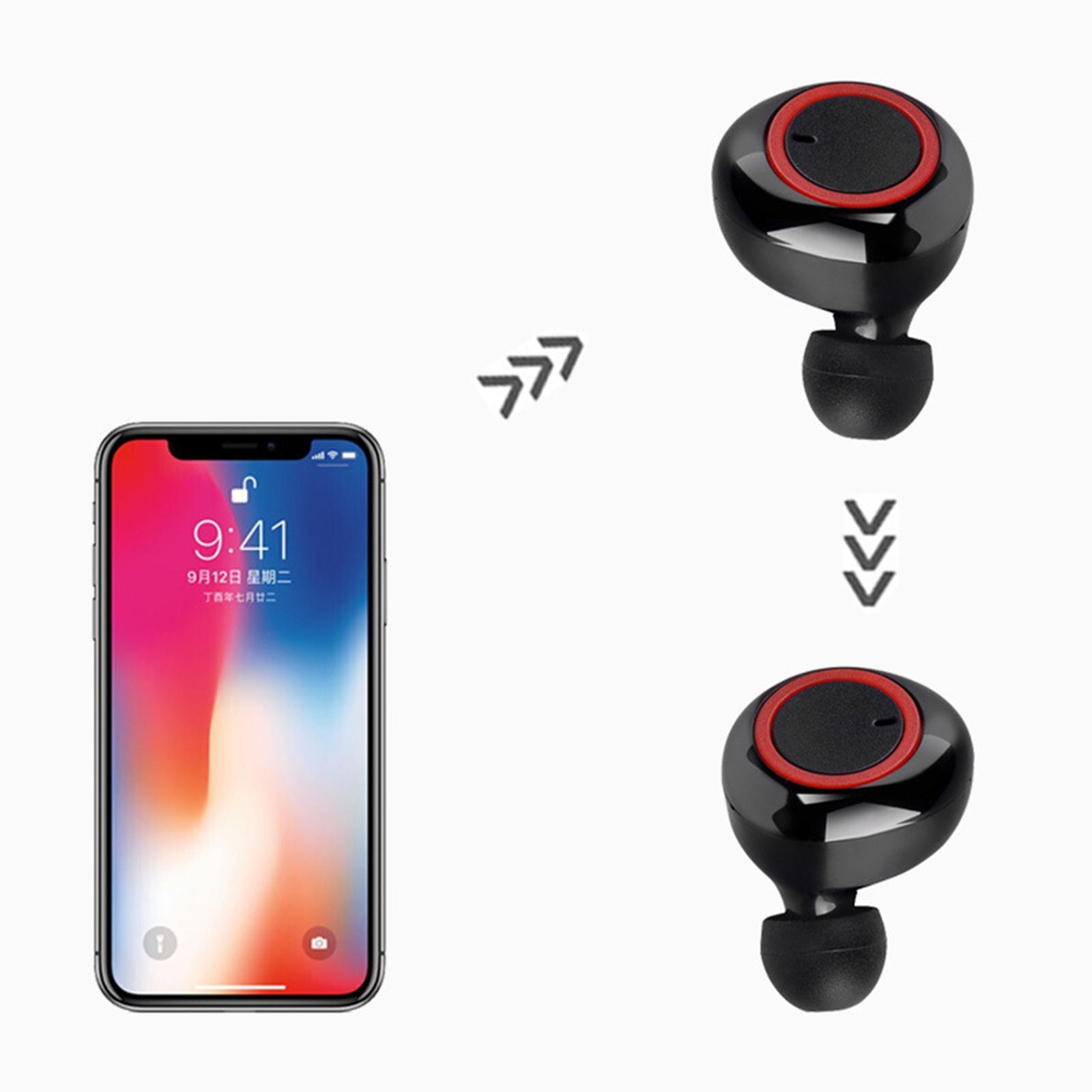 Y50 True Wireless BT5.0 Headphones Music Earphone In-ear Earbuds Touch Control Sport Headset with Mic 450mAh Charging Case