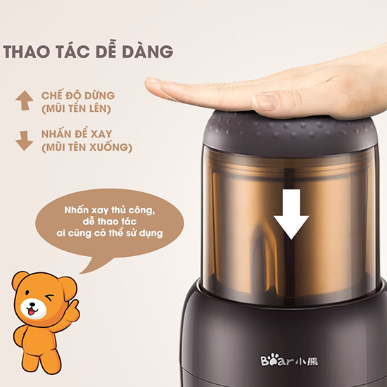 Máy xay thực phẩm khô Bear FSJ-A03D1S - Hàng Chính Hãng