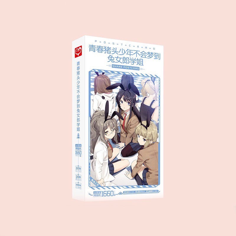 Hộp ảnh postcard in hình BUNNY GIRL SENPAI SEIYUU LIGHT 1660 ảnh anime chibi (MẪU GIAO NGẪU NHIÊN)