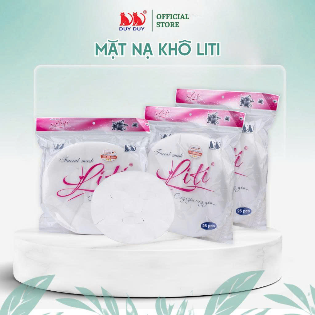 Combo 10 Gói Mặt nạ khô Liti vải rayon mềm mịn 25 miếng (21x23cm) không hóa chất chuyên chăm sóc da mặt