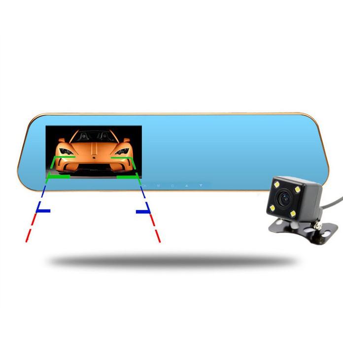Camera hành trình tích hợp kính chiếu hậu và camera lùi Led