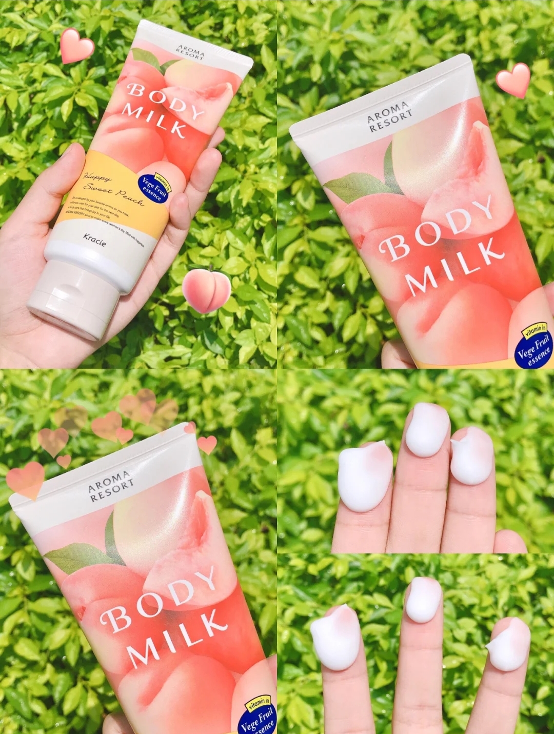 Kem Dưỡng Thể Kracie Aroma Resort Body Milk Happy Sweet Peach Dưỡng Ẩm Da Hương Quả Đào 200g (Bị Trầy Vỏ)