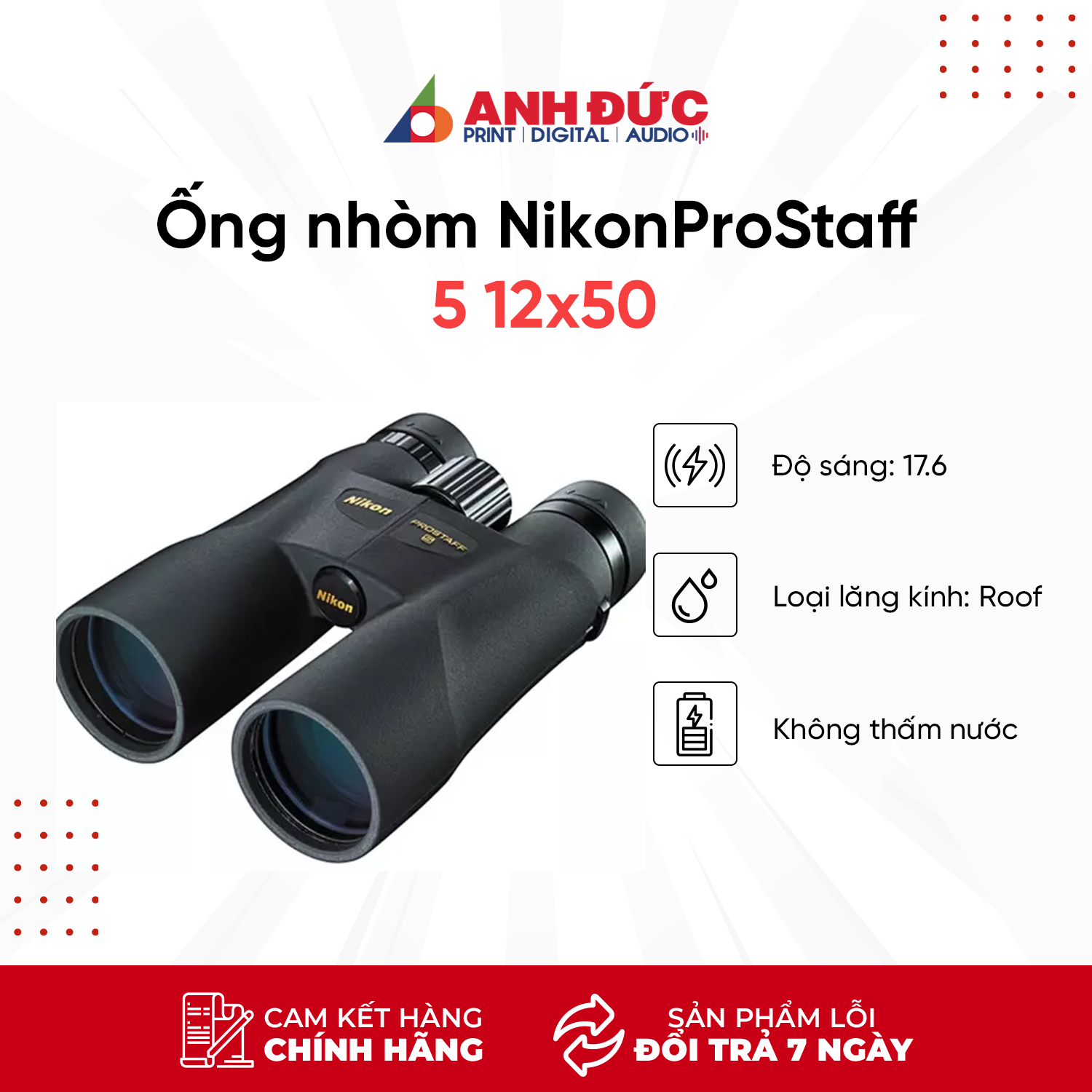 Ống nhòm Nikon ProStaff 5 12x50 - Hàng chính hãng