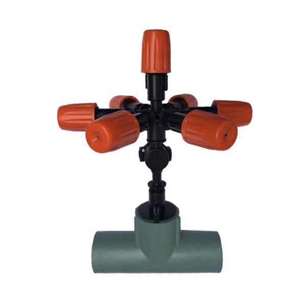 5 Béc Phun Sương Tưới Lan Giá Rẻ 7 Cửa Màu Cam Gắn T 21MM Có Van Chống Rỉ Siêu Mịn
