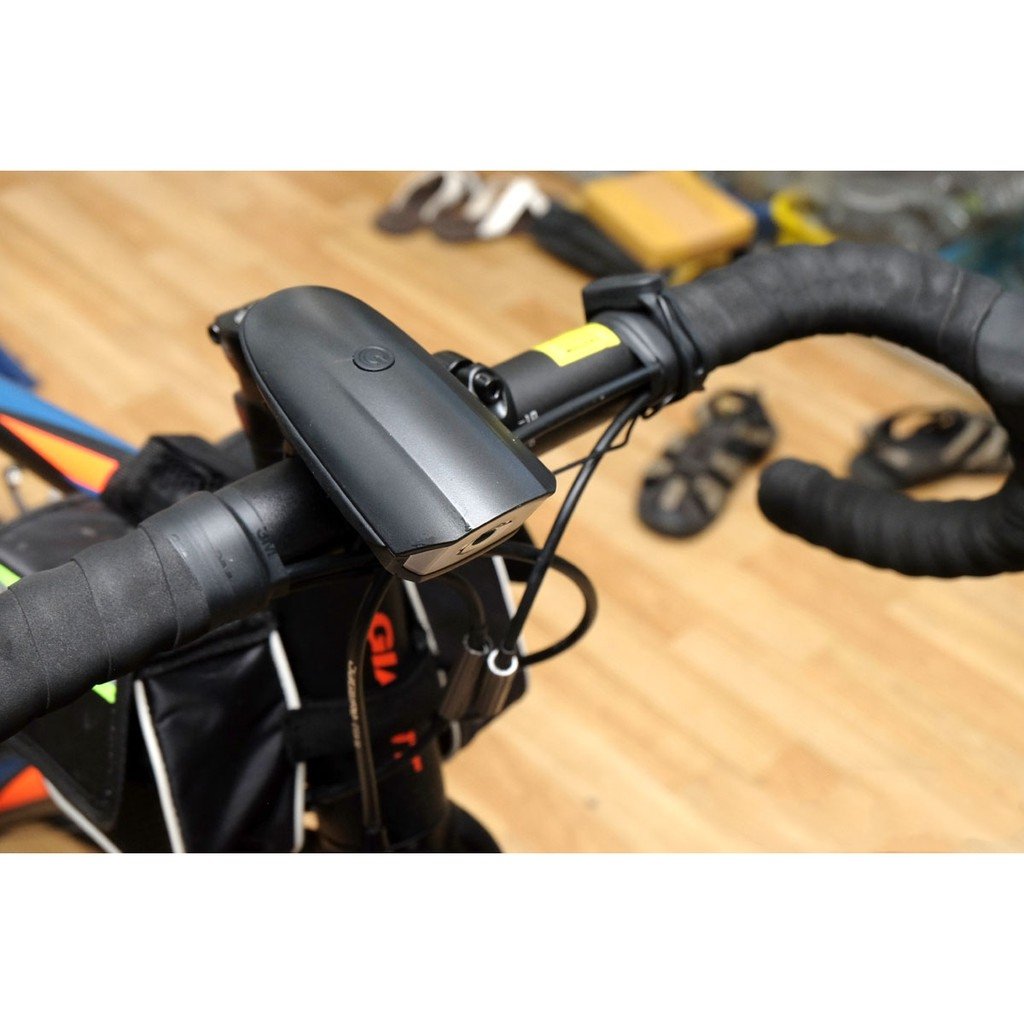 Đèn xe đạp có còi/kèn -  Sáng tới 4 giờ liên tục - 3 chế độ sáng - còi to - chống nước - pin 1200mAH (sạc pin)