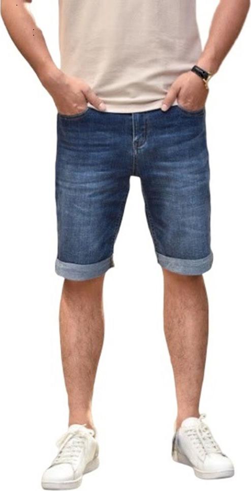 Quần short jeans nam Mẫu S08 eo co dãn xanh rách loang 1 tí bạc săn lai thiết kế phong cách thời thượng dạo phố Julido thời trang hàn quốc