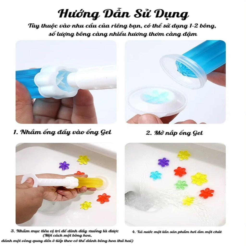 Gel khử mùi bồn cầu, làm thơm nhà vê sinh, nhà tắm, diệt khuẩn toilet hình bông hoa dạng thạch