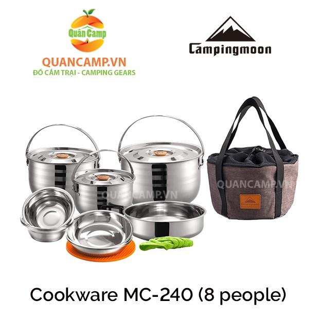 Bộ nồi nấu ăn dã ngoại bằng thép không rỉ Campingmoon Cookware MC-240 (8 người)