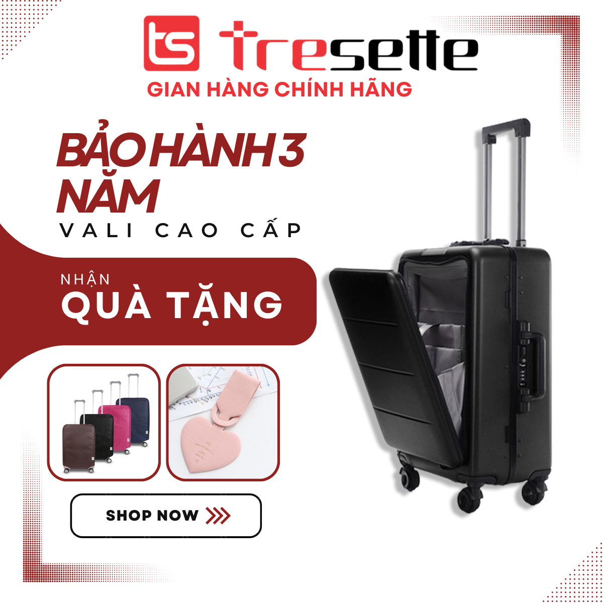 SIZE 20 INCH Vali khoá sập có cổng sạc USB nhập khẩu Hàn Quốc 8002 - XANH NAVY