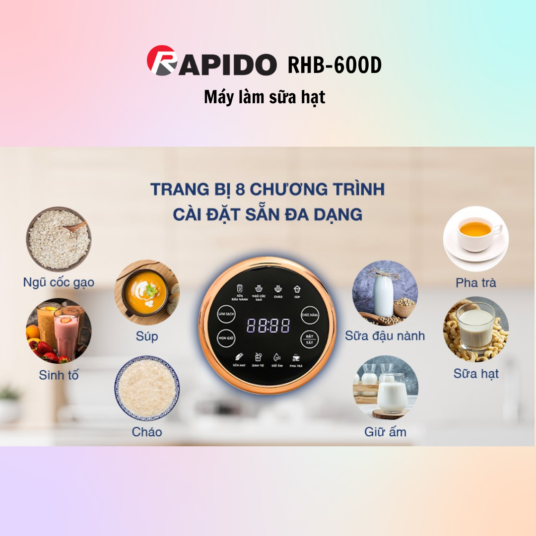 Bếp từ dương Rapido RI3000KP - Màn hình LED hiển thị - Hàng Chính Hãng - Bảo Hành 12 Tháng